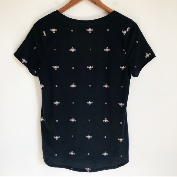 Sonoma Women’s Black Tee Bumble Bee Print Cotton, size Small - Picture 12 of 16